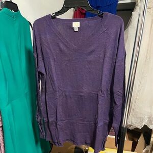 Women’s Purple V-Neck Sweater